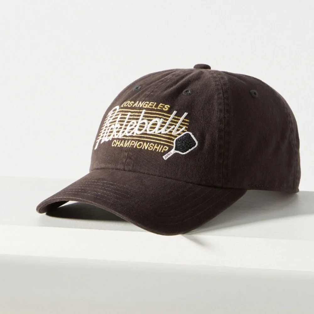Anthropologie American Needle LA Pickelball baseball cap hat brown NEW